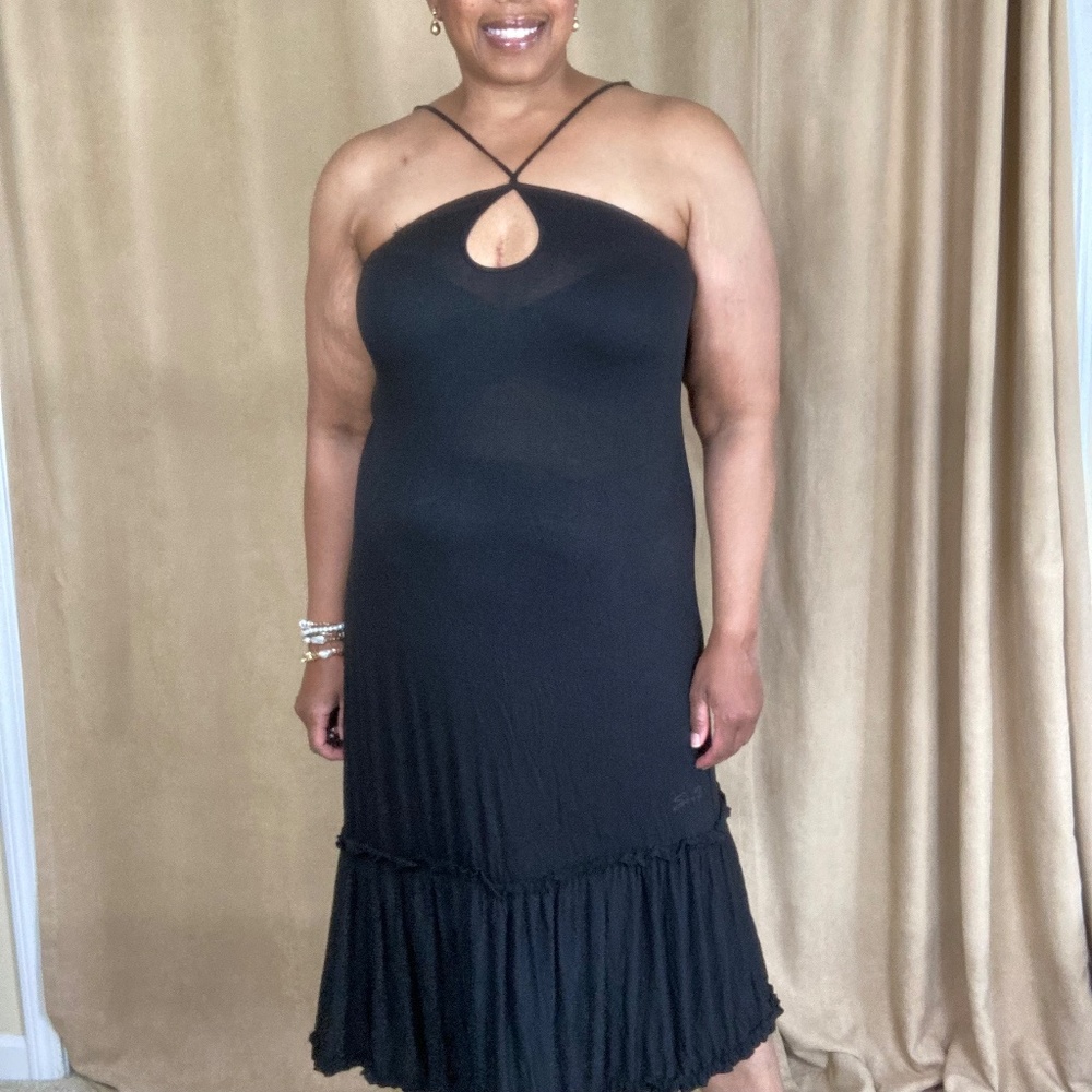 Lane Bryant Seven7 Dress Keyhole Neckline Size 14/16 Black - Picture 12 of 12
